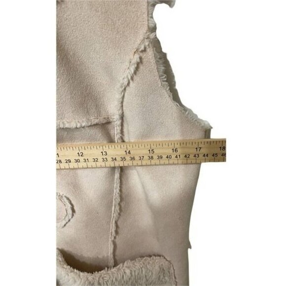 Pure simple natural Vest Womens Small Tan With Hood 100% polyester fuzzy lining - Picture 7 of 8